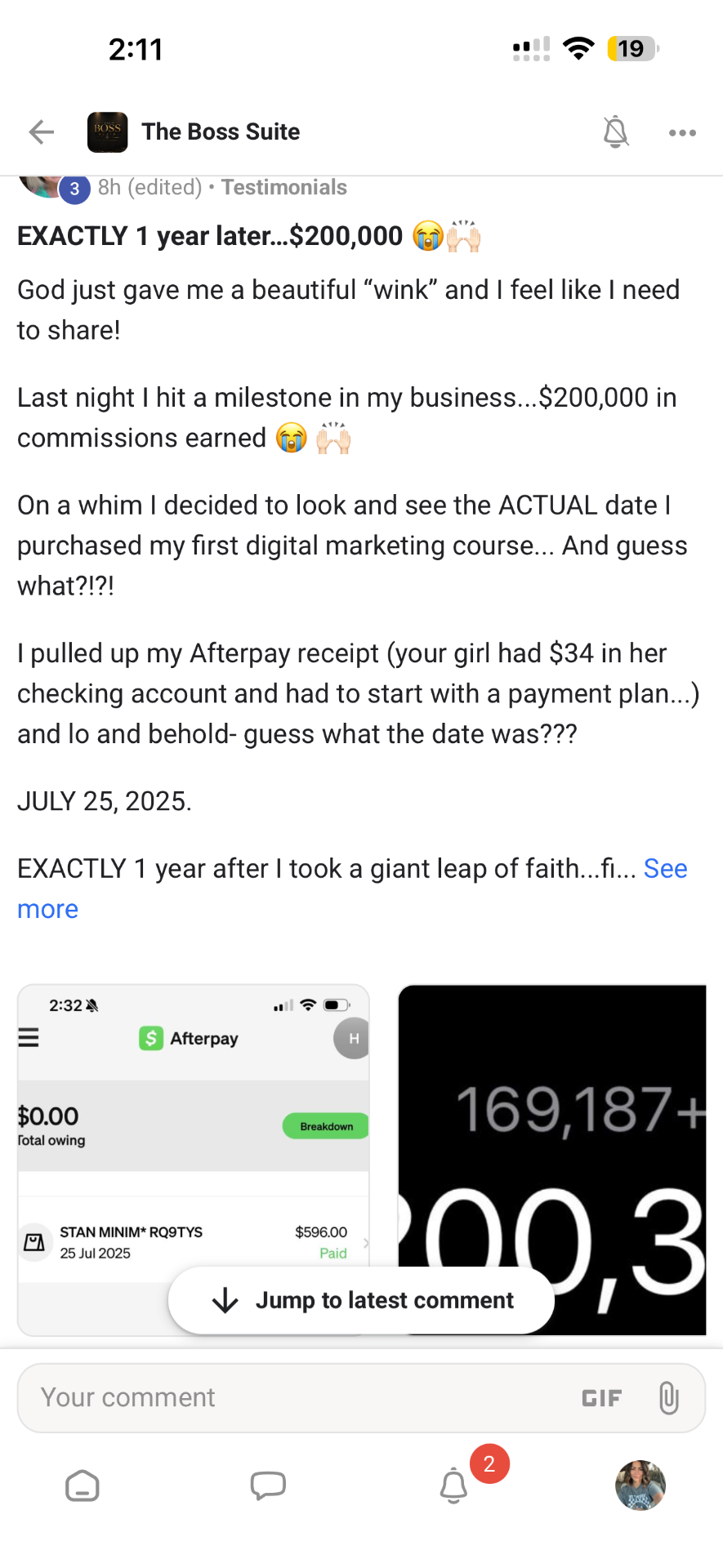 Community post: $200,000 in commissions exactly one year later